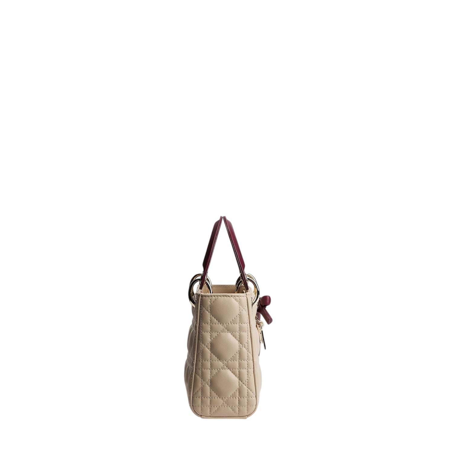 Dior Mini Lady Dior Bag with Chain Two-Tone Trench and Hermitage Red