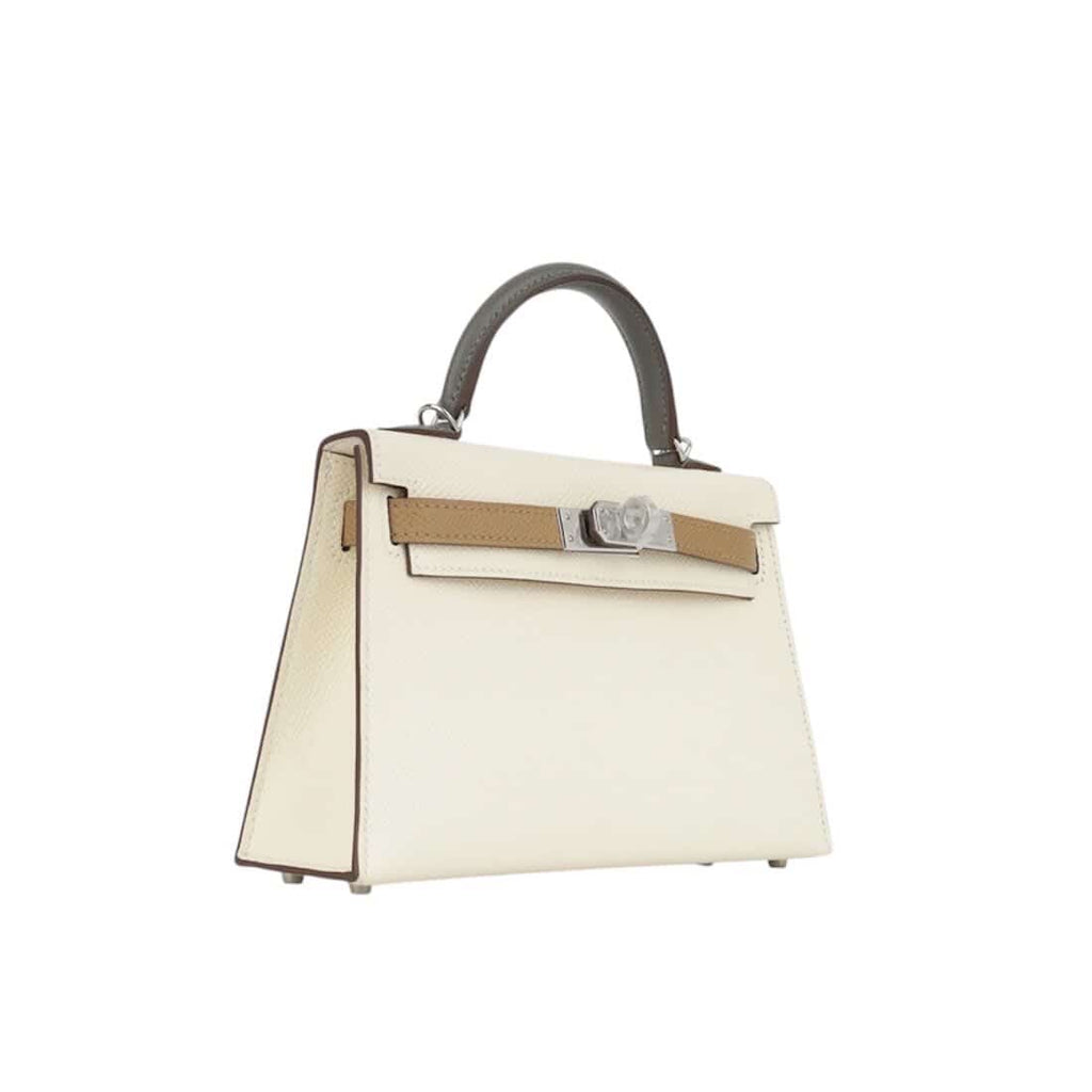 Hermès Nata, Chai, & Gris Meyer Mini Kelly 20
