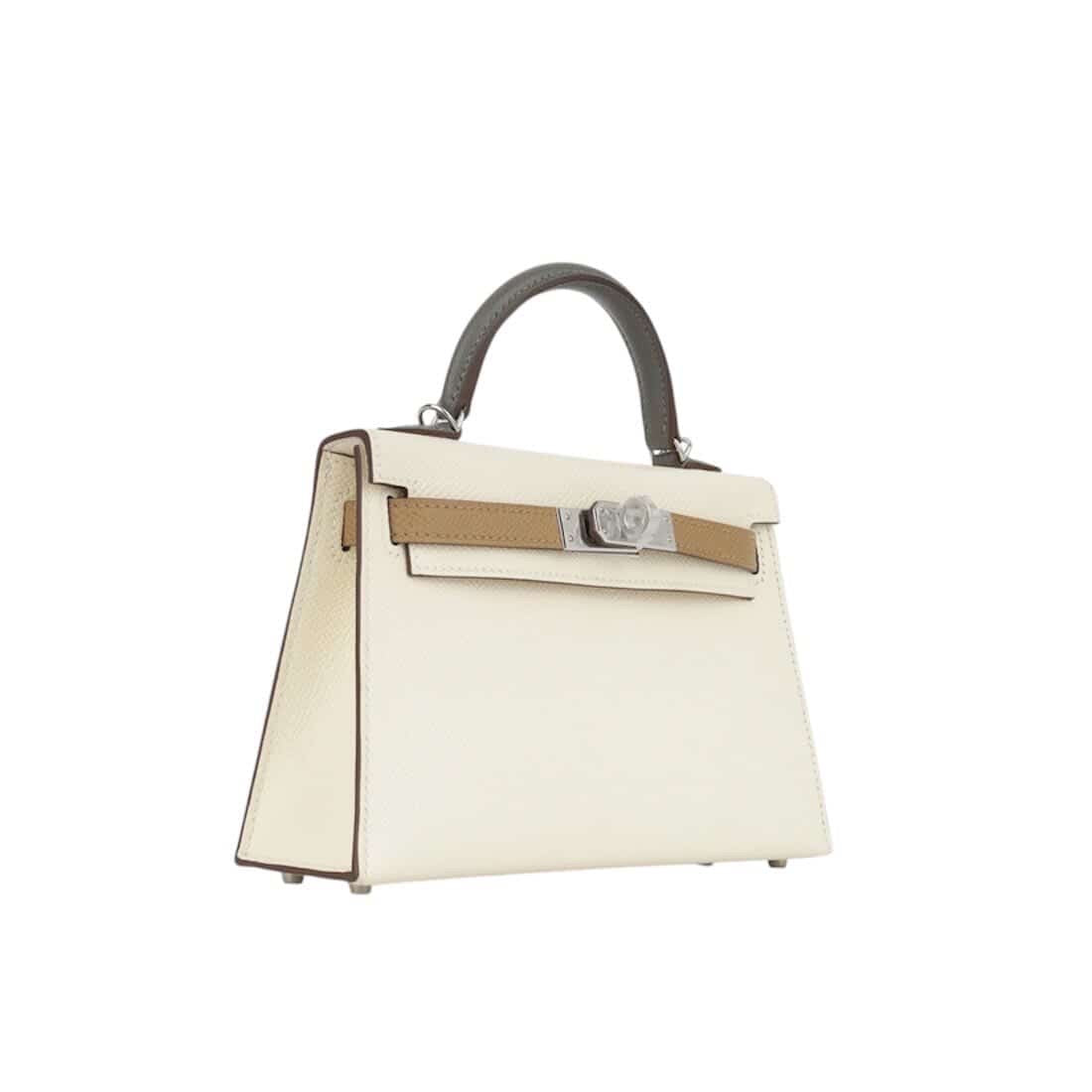 Hermès Nata, Chai, & Gris Meyer Mini Kelly 20