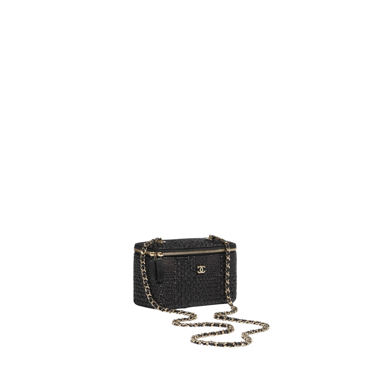 Chanel Classic Long Vanity w/ Chain Braided Raffia