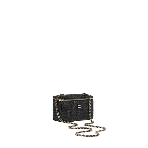 Chanel Classic Long Vanity w/ Chain Braided Raffia