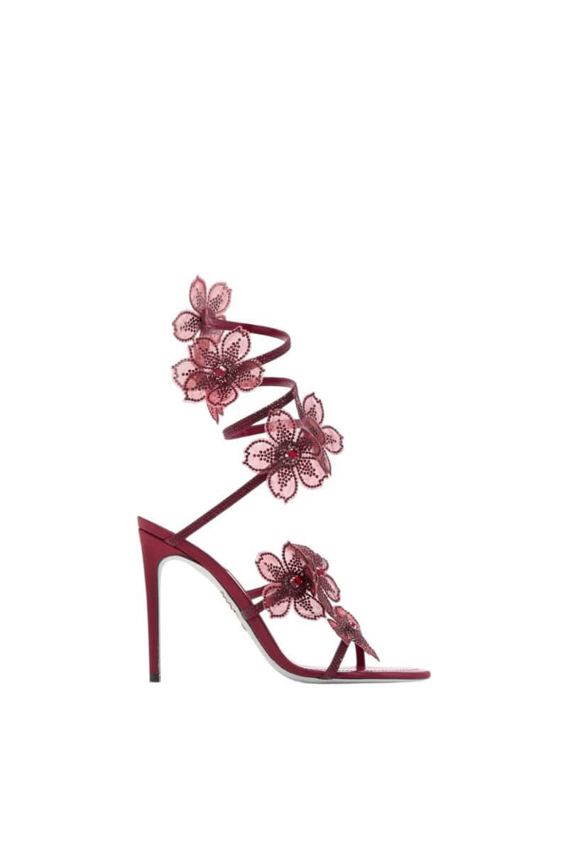 René Caovilla Satin Floral Cleo