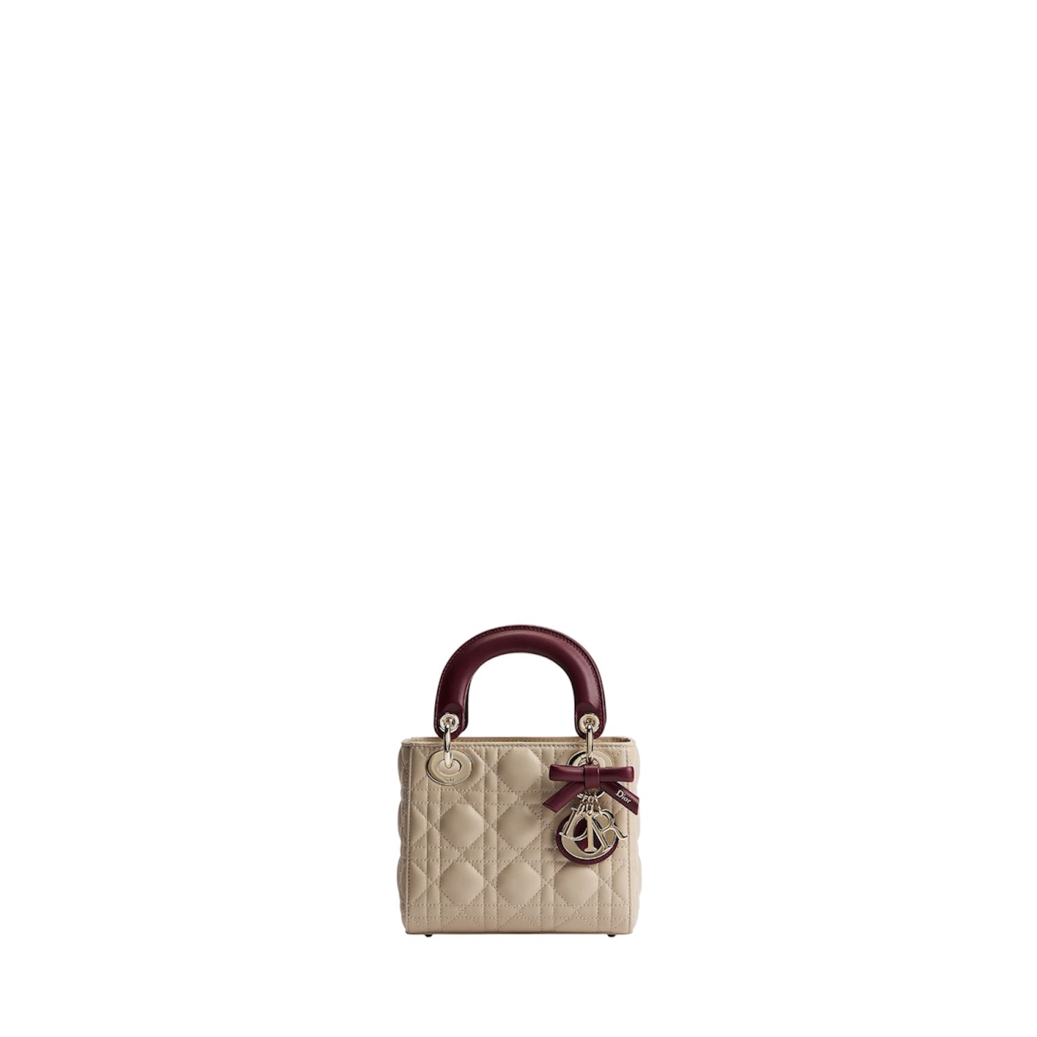 Dior Mini Lady Dior Bag with Chain Two-Tone Trench and Hermitage Red