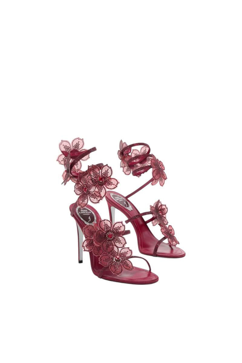 René Caovilla Satin Floral Cleo