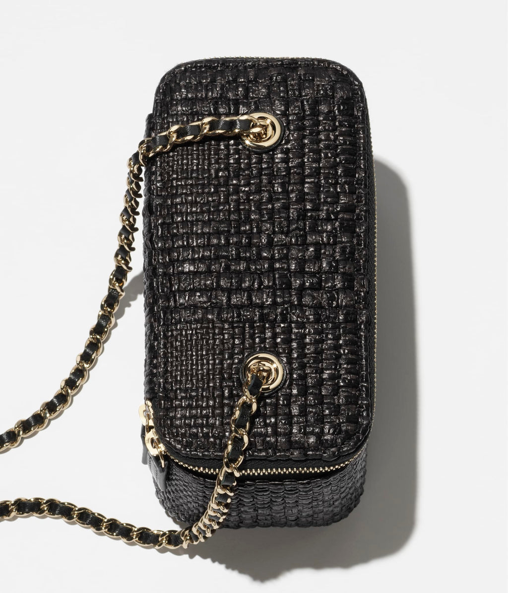 Chanel Classic Long Vanity w/ Chain Braided Raffia