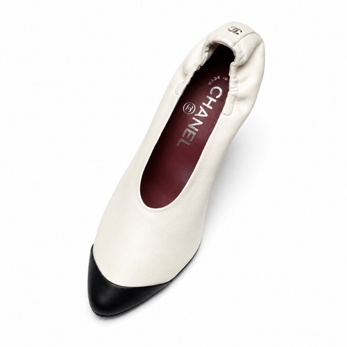Chanel Two Tone Ivory & Black Pumps