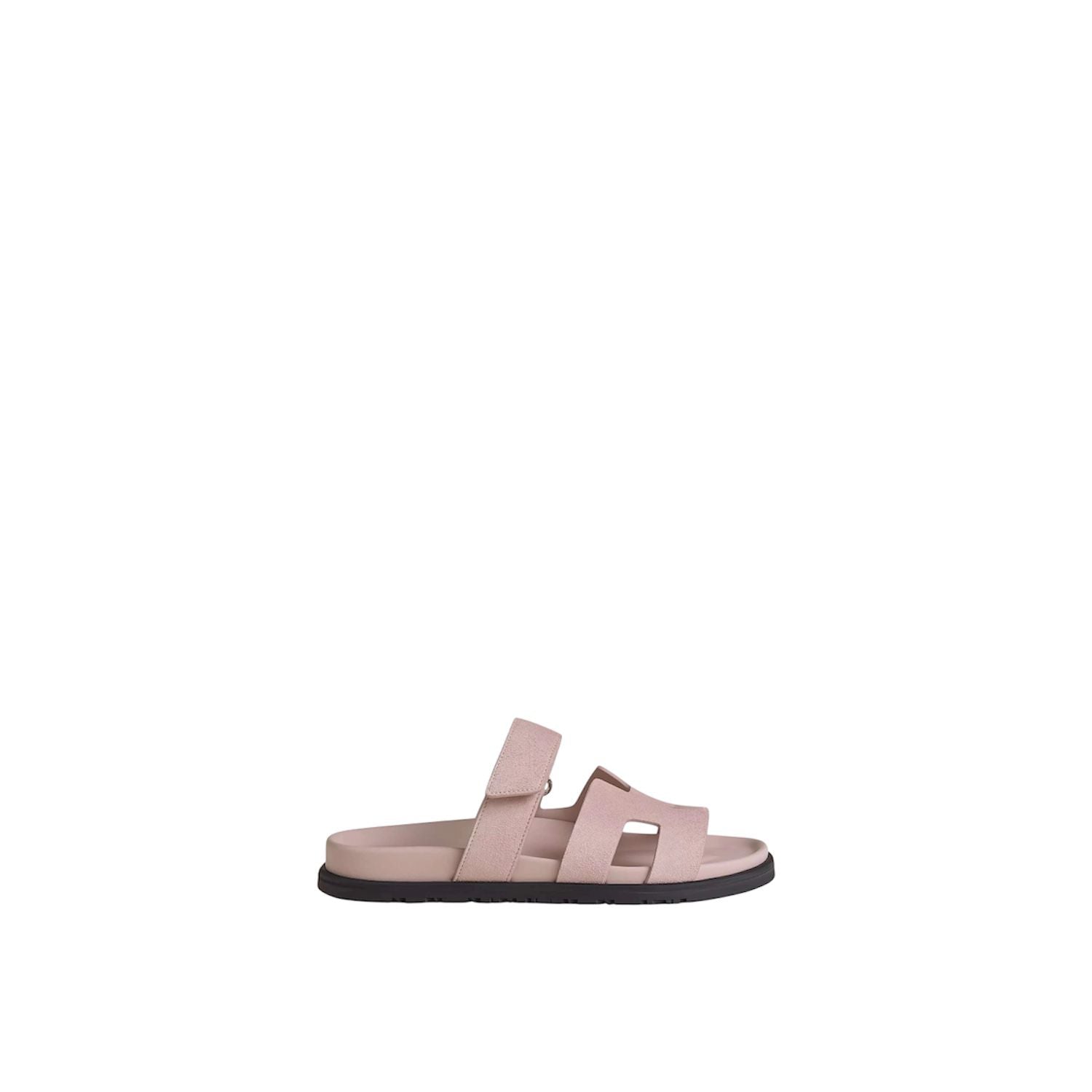 Hermes Chypre Sandals Suede Rose Porcelaine