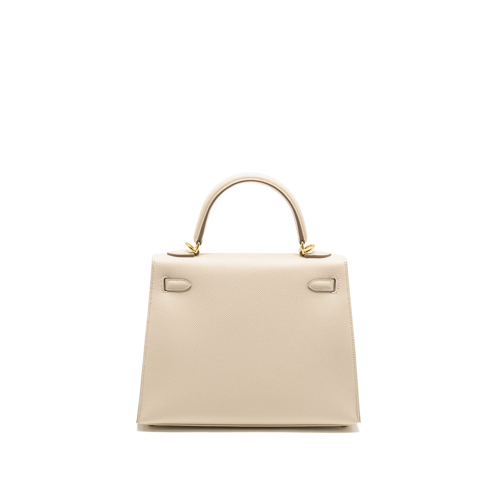 Lorenzia Kelly 25 Epsom Leather Handbag Craie Gold-Tone Hardware