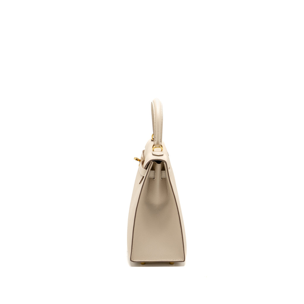 Lorenzia Kelly 25 Epsom Leather Handbag Craie Gold-Tone Hardware