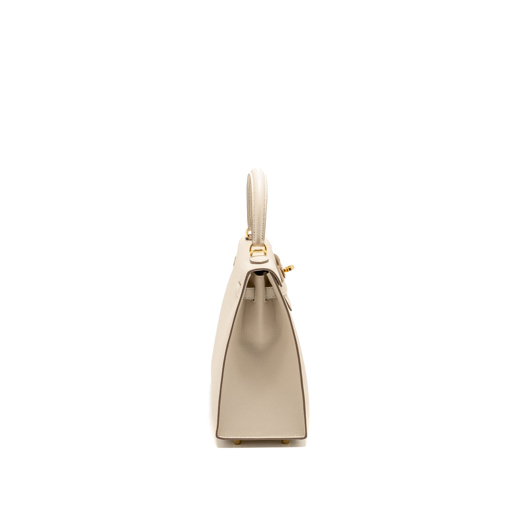 Lorenzia Kelly 25 Epsom Leather Handbag Craie Gold-Tone Hardware