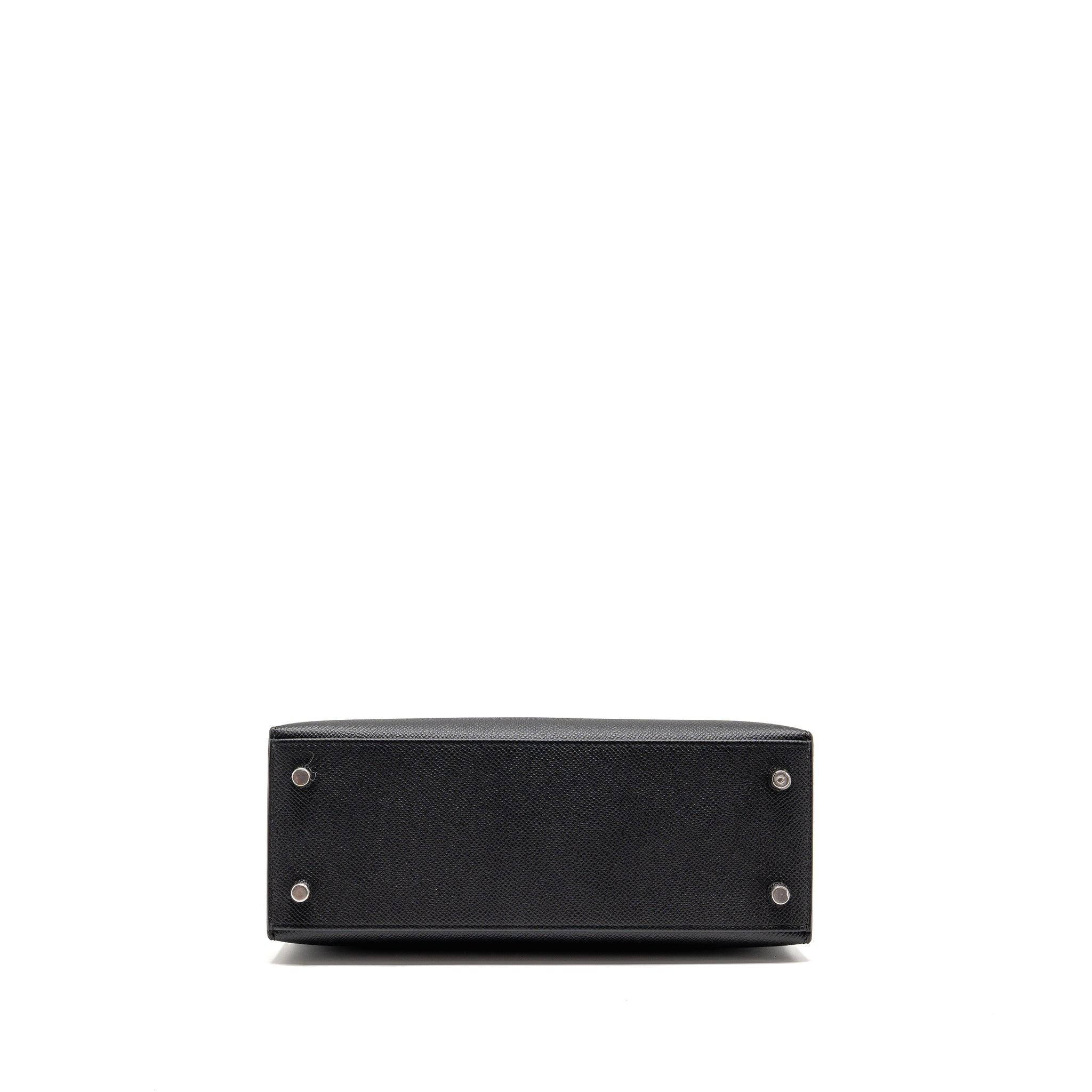 Lorenzia Kelly 25 Epsom Leather Handbag Black Silver-Tone Hardware