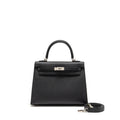 Lorenzia Kelly 25 Epsom Leather Handbag Black Silver-Tone Hardware