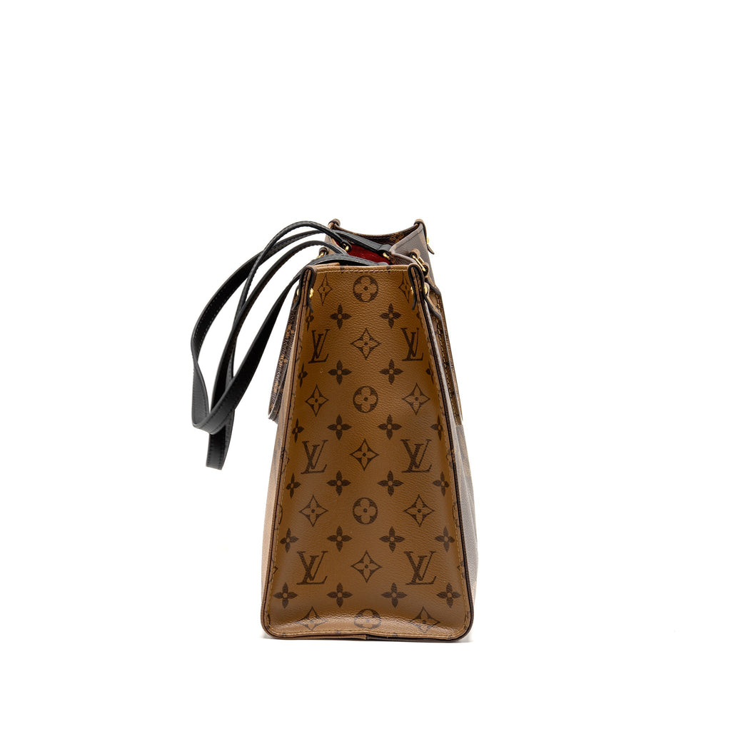 Onthego MM Monogram Canvas Tote Bag Gold-Tone Hardware
