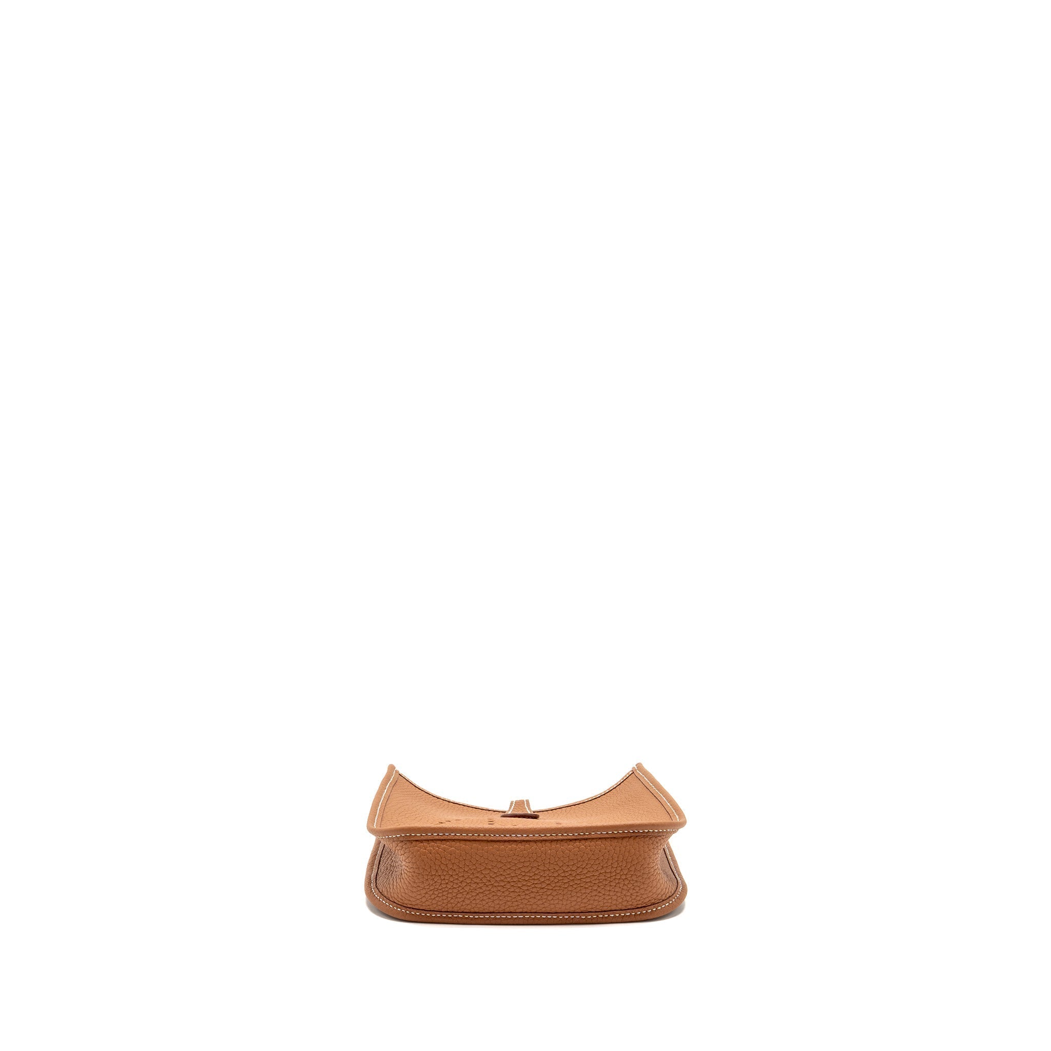 Lorenzia Mini Evelyne Clemence Leather Handbag Gold Silver-Tone Hardware