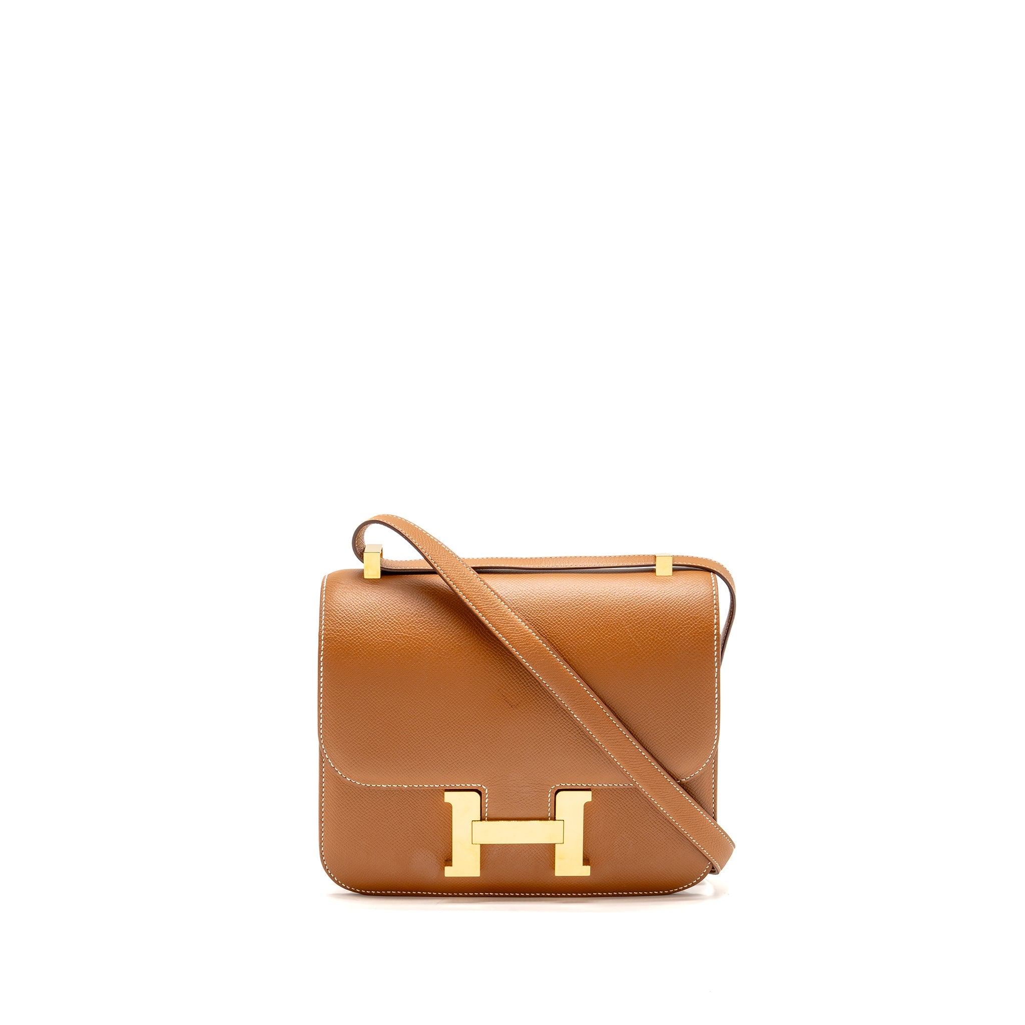 Lorenzia Constance 24 Epsom Leather Shoulder Bag Gold Gold-Tone Hardware