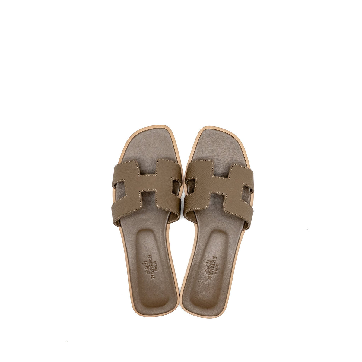 Cassiela Hermès Oran Sandal Calfskin Etoupe