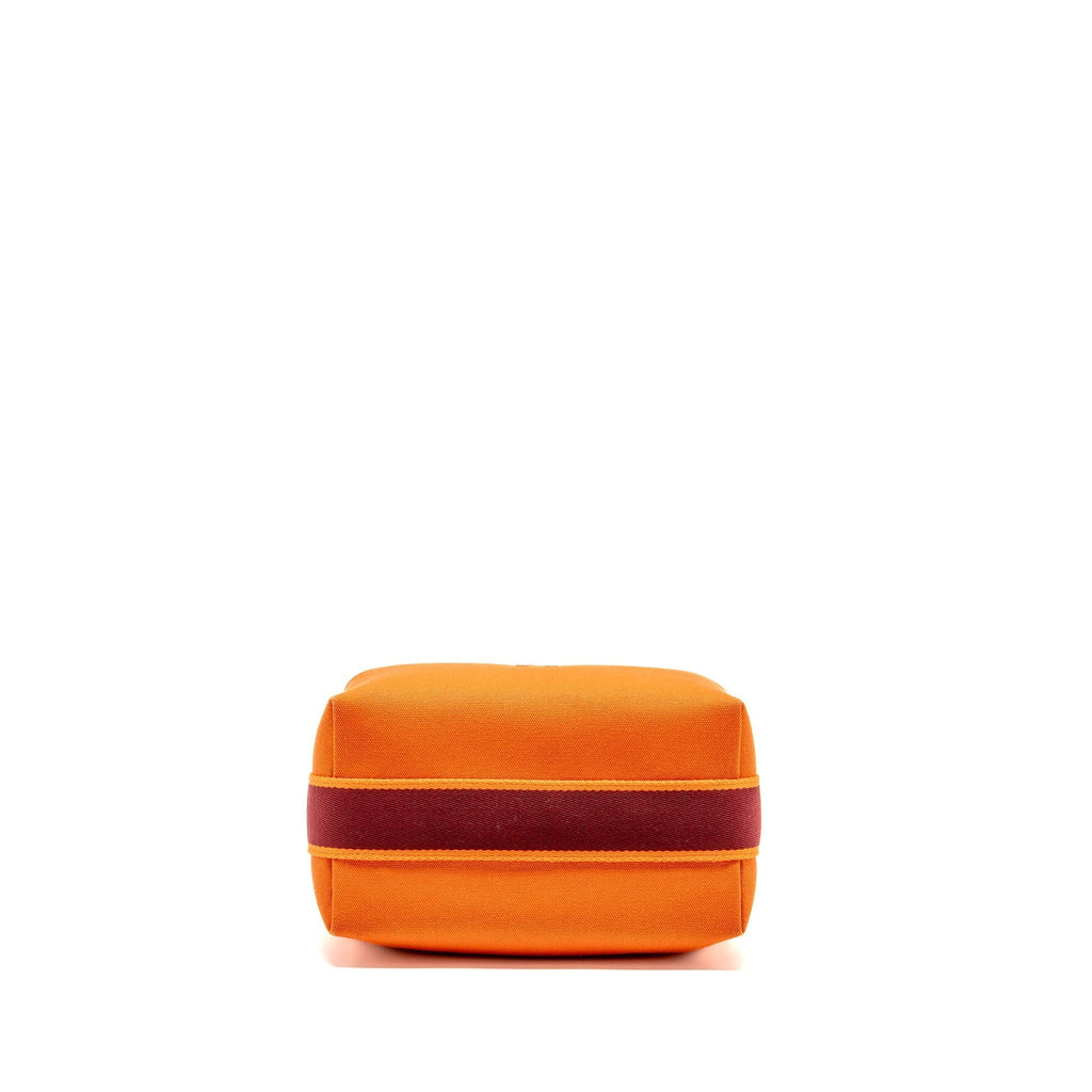 Lorenzia Bride-A-Brac Travel Case Small Canvas Orange Feu Silver-Tone Hardware