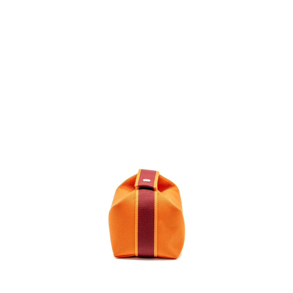 Lorenzia Bride-A-Brac Travel Case Small Canvas Orange Feu Silver-Tone Hardware