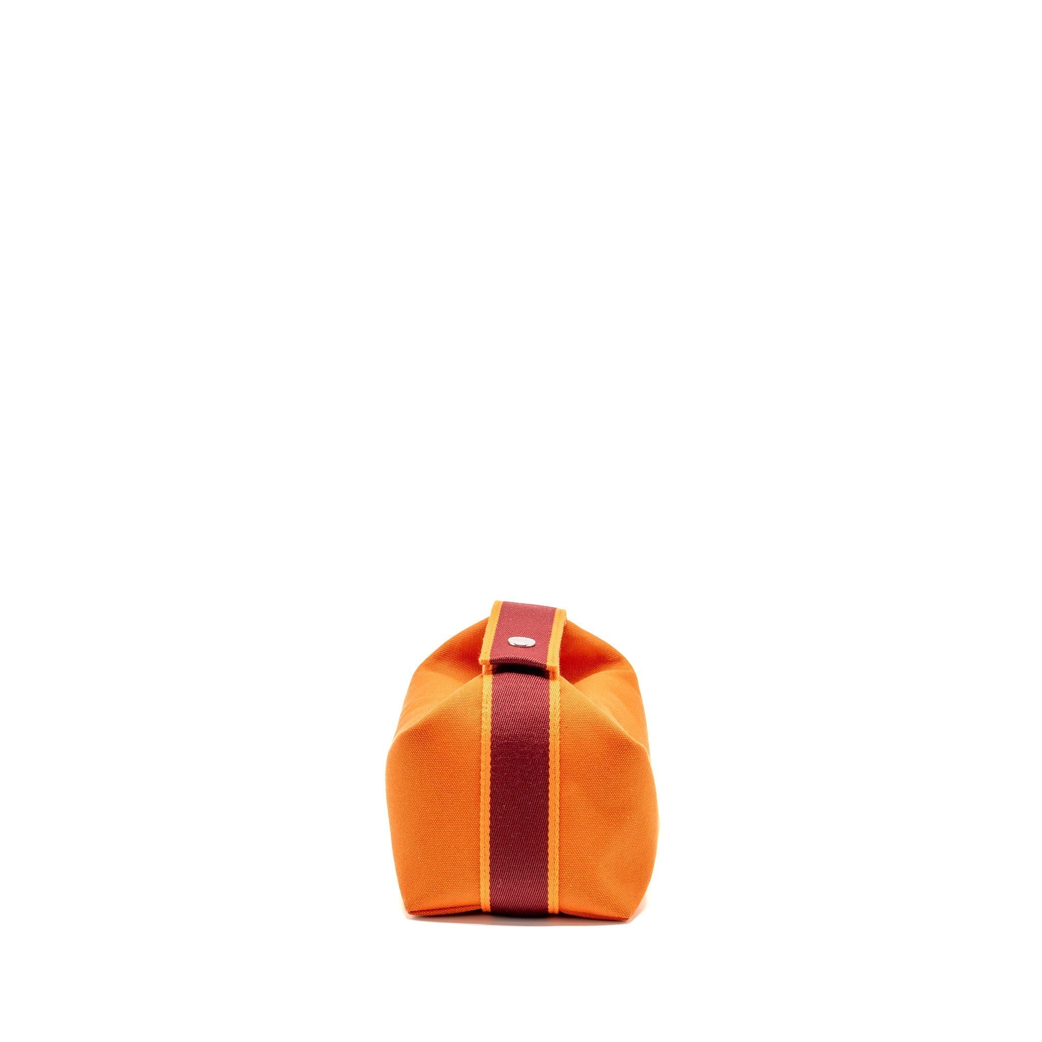 Lorenzia Bride-A-Brac Travel Case Small Canvas Orange Feu Silver-Tone Hardware