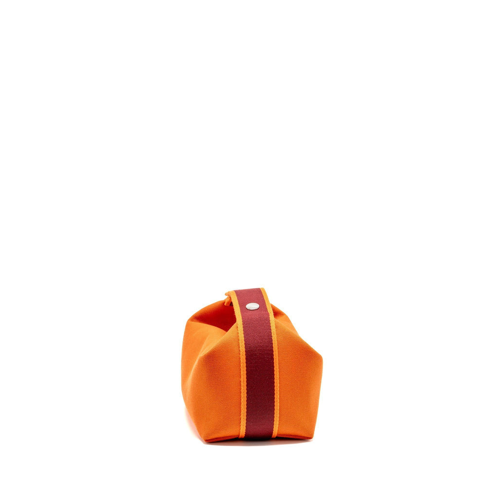 Lorenzia Bride-A-Brac Travel Case Small Canvas Orange Feu Silver-Tone Hardware