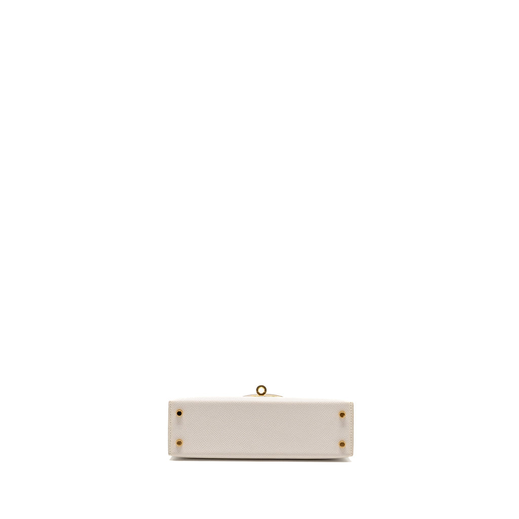 Lorenzia Mini Kelly II Epsom Leather Handbag Gris Pale Gold-Tone Hardware