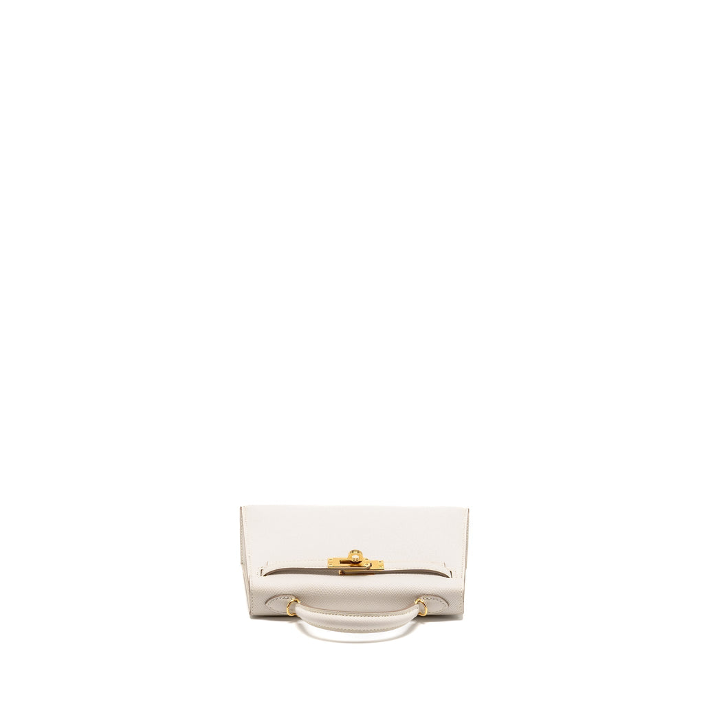 Lorenzia Mini Kelly II Epsom Leather Handbag Gris Pale Gold-Tone Hardware