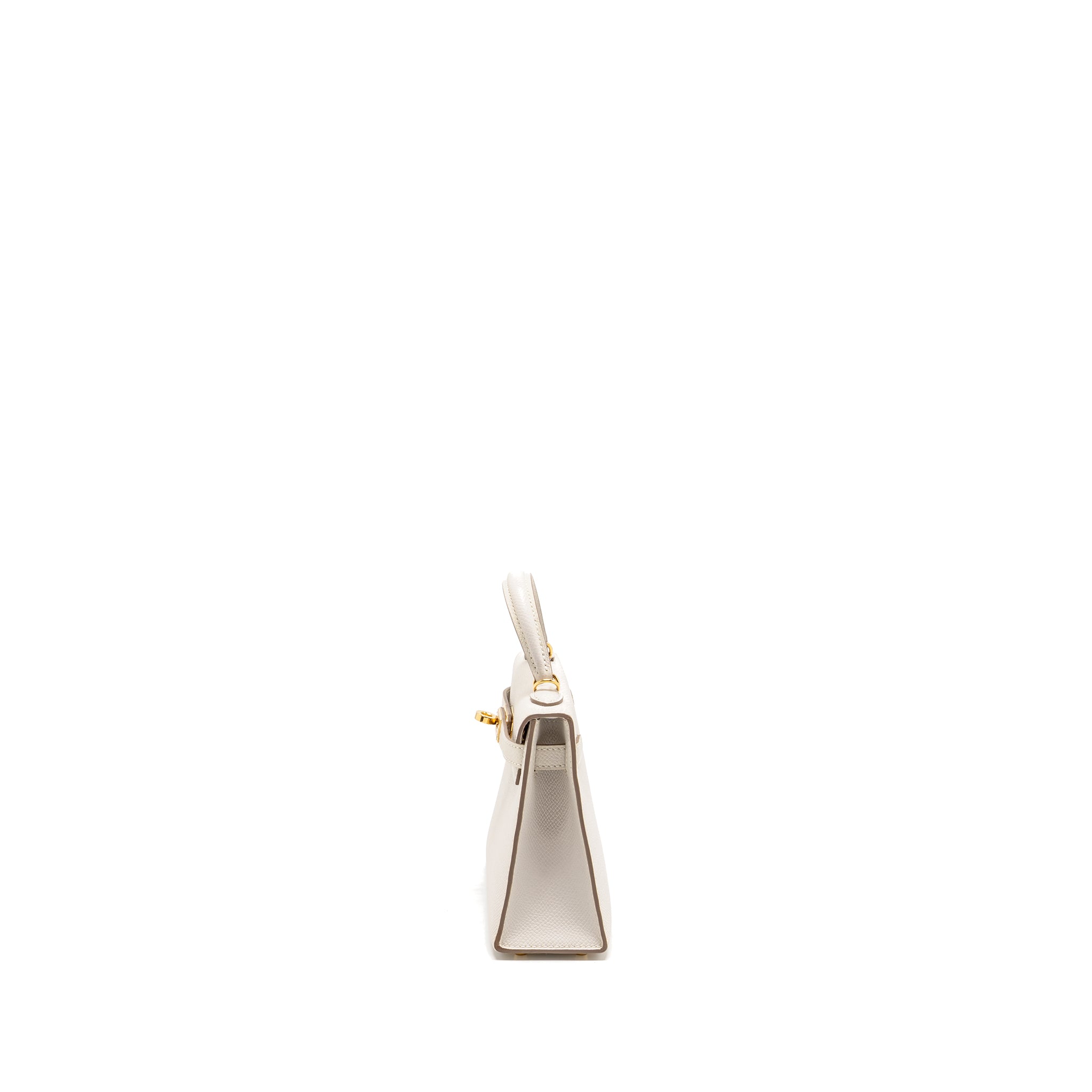 Lorenzia Mini Kelly II Epsom Leather Handbag Gris Pale Gold-Tone Hardware