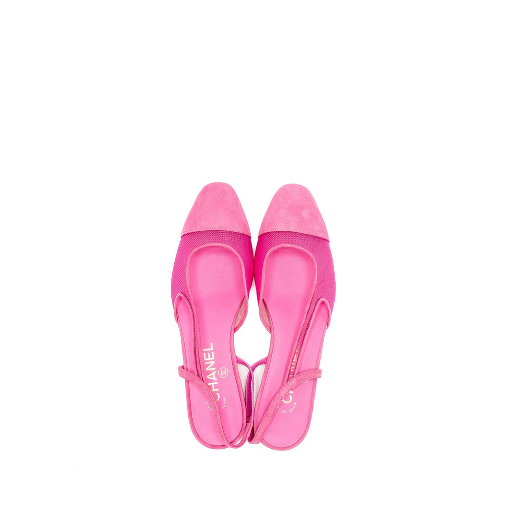 Cassiela Chanel Slingback Suede Mesh Pink