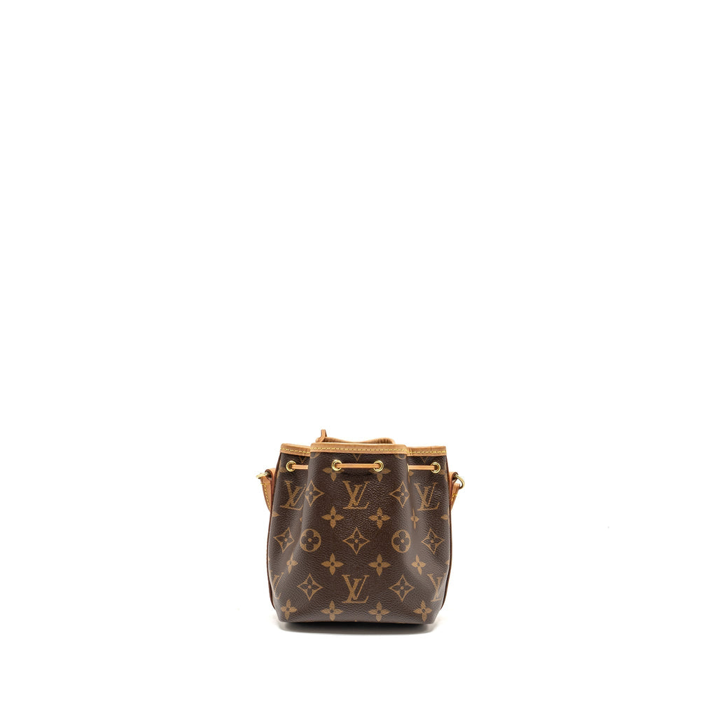 Nano Noe Monogram Canvas Handbag Gold-Tone Hardware