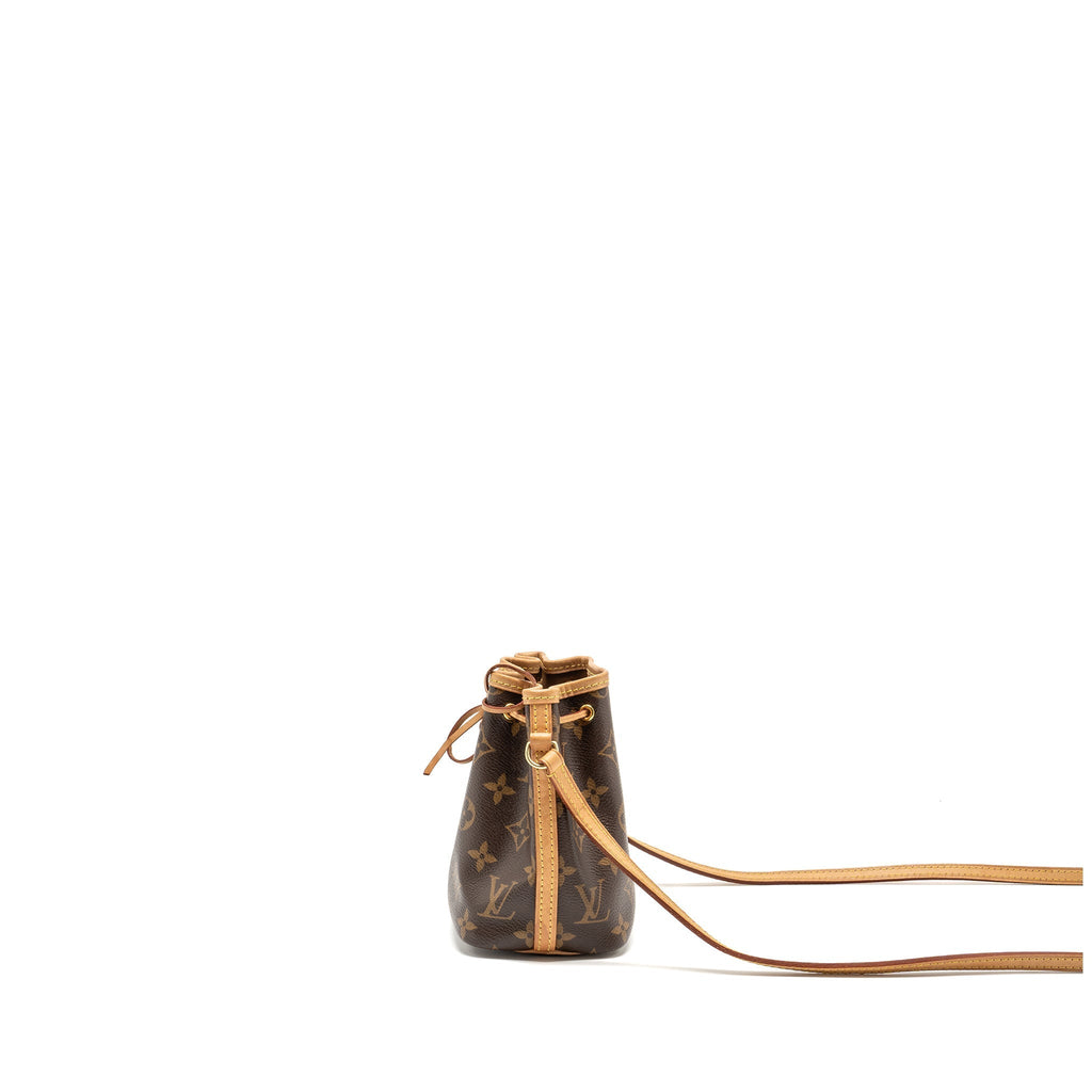 Nano Noe Monogram Canvas Handbag Gold-Tone Hardware