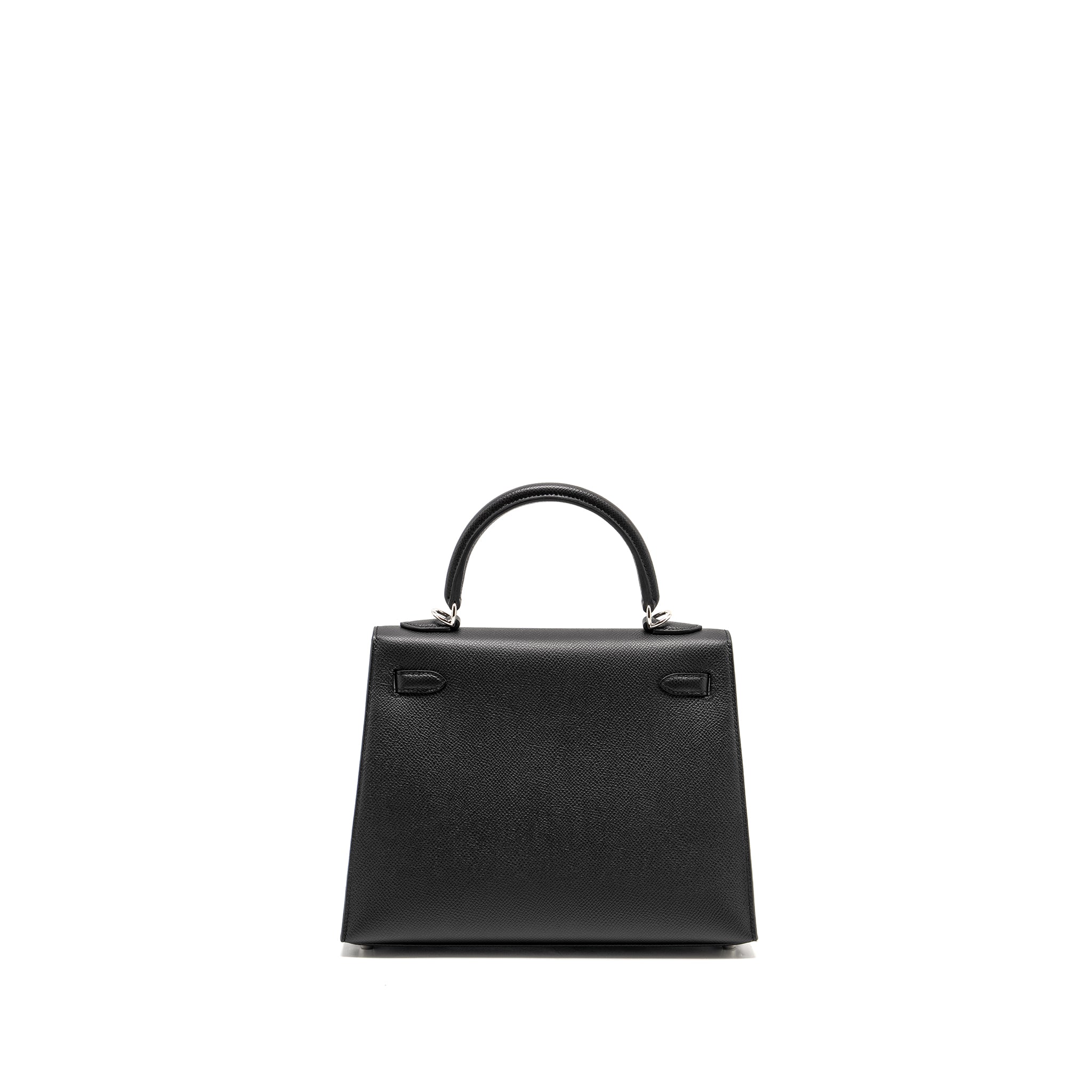Lorenzia Kelly 25 Epsom Leather Handbag Black Silver-Tone Hardware