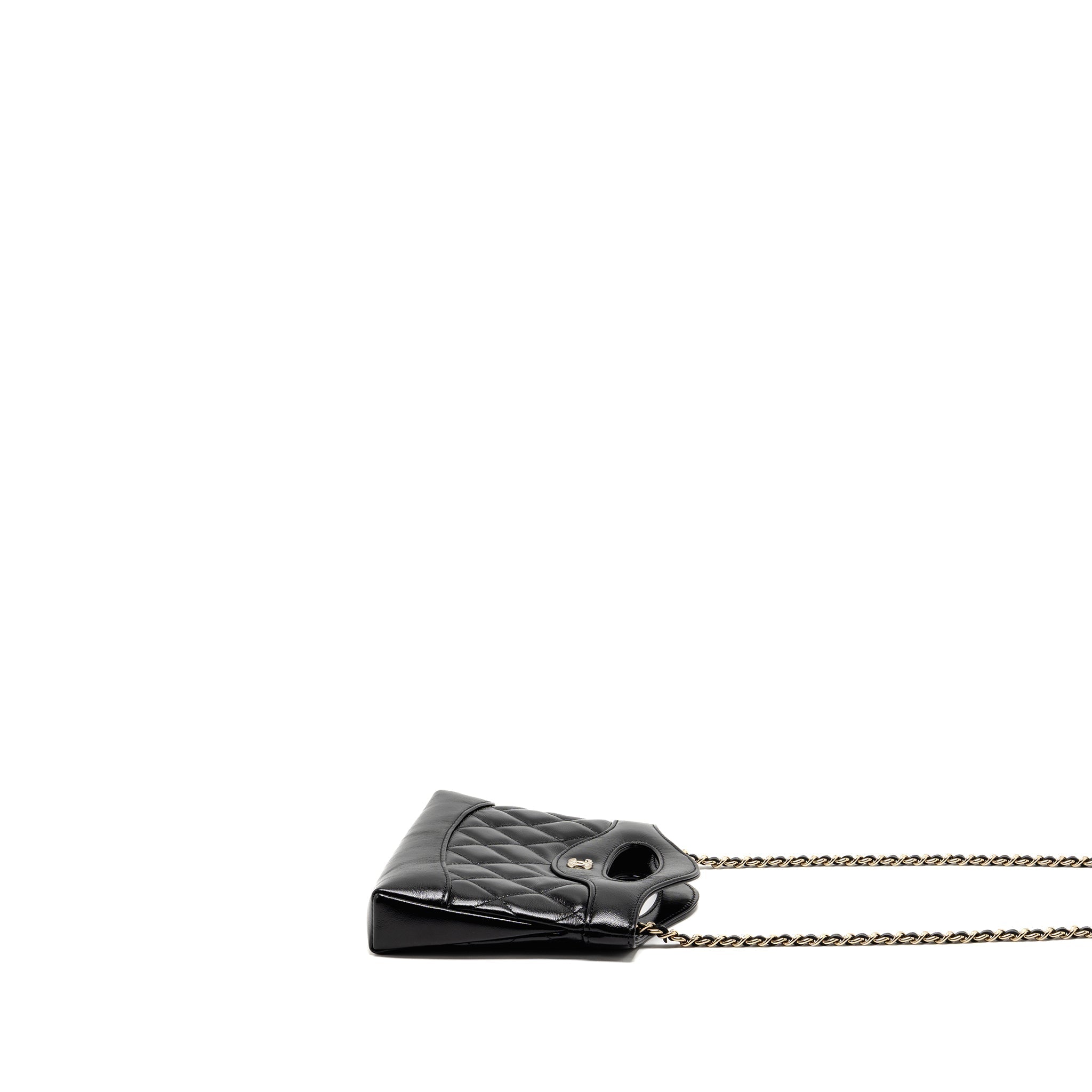 Mini 31 Clutch With Chain Shiny Lambskin Leather Black Light Gold-Tone Hardware