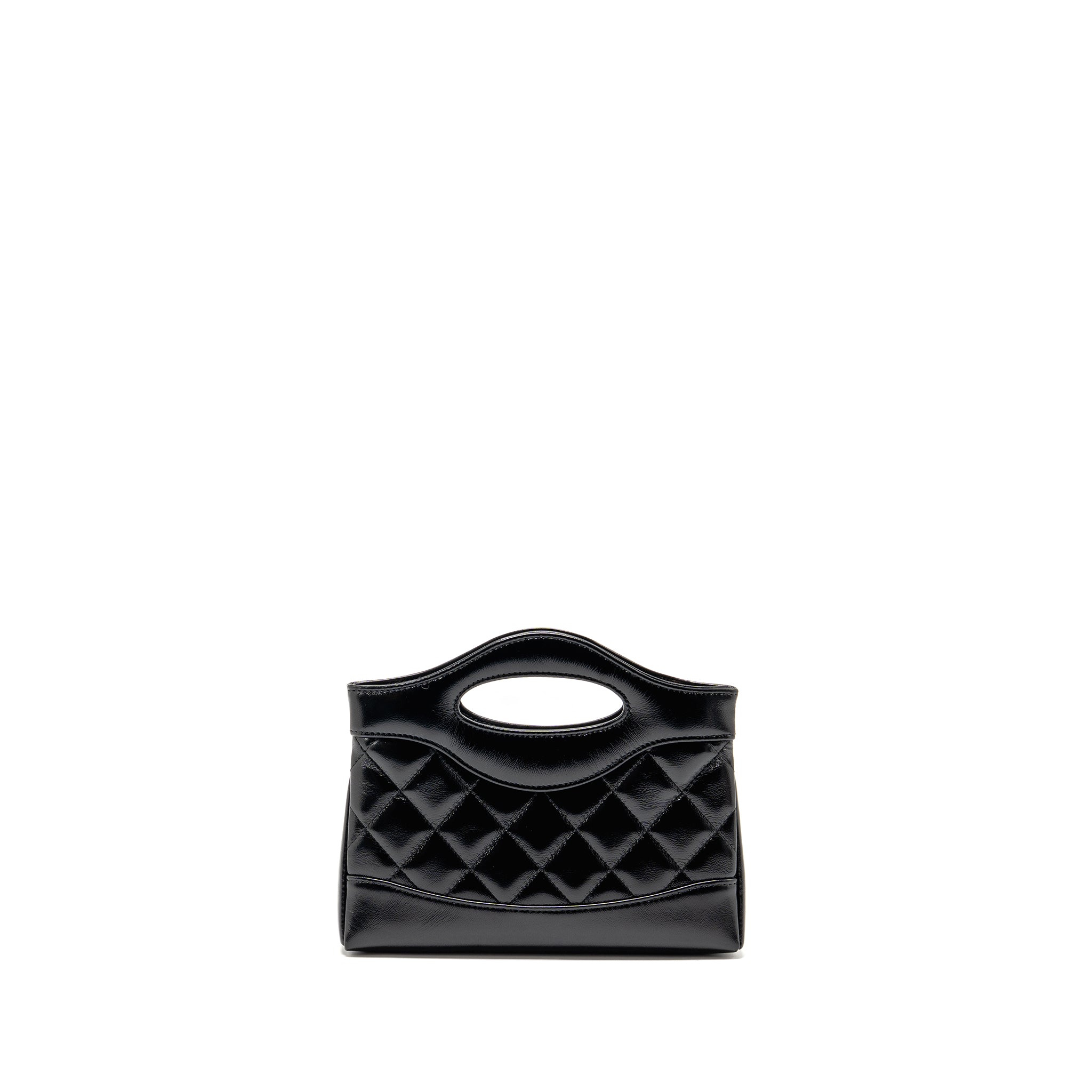 Mini 31 Clutch With Chain Shiny Lambskin Leather Black Light Gold-Tone Hardware