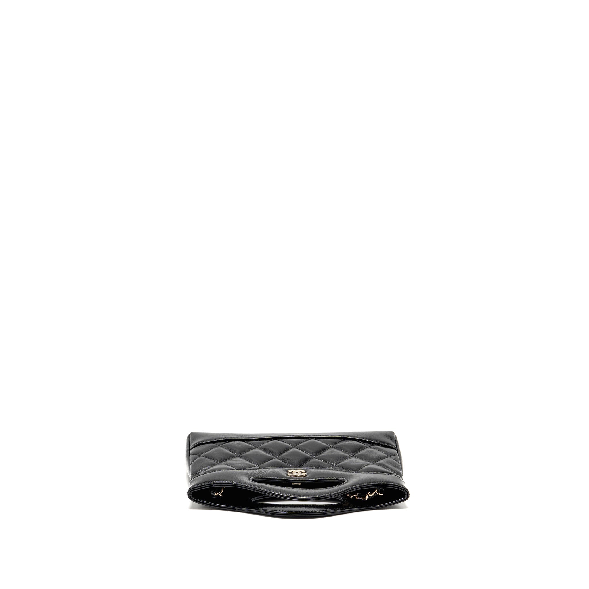 Mini 31 Clutch With Chain Shiny Lambskin Leather Black Light Gold-Tone Hardware