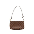 Pochette Accessoires Damier Ebene Canvas Shoulder Bag Gold-Tone Hardware