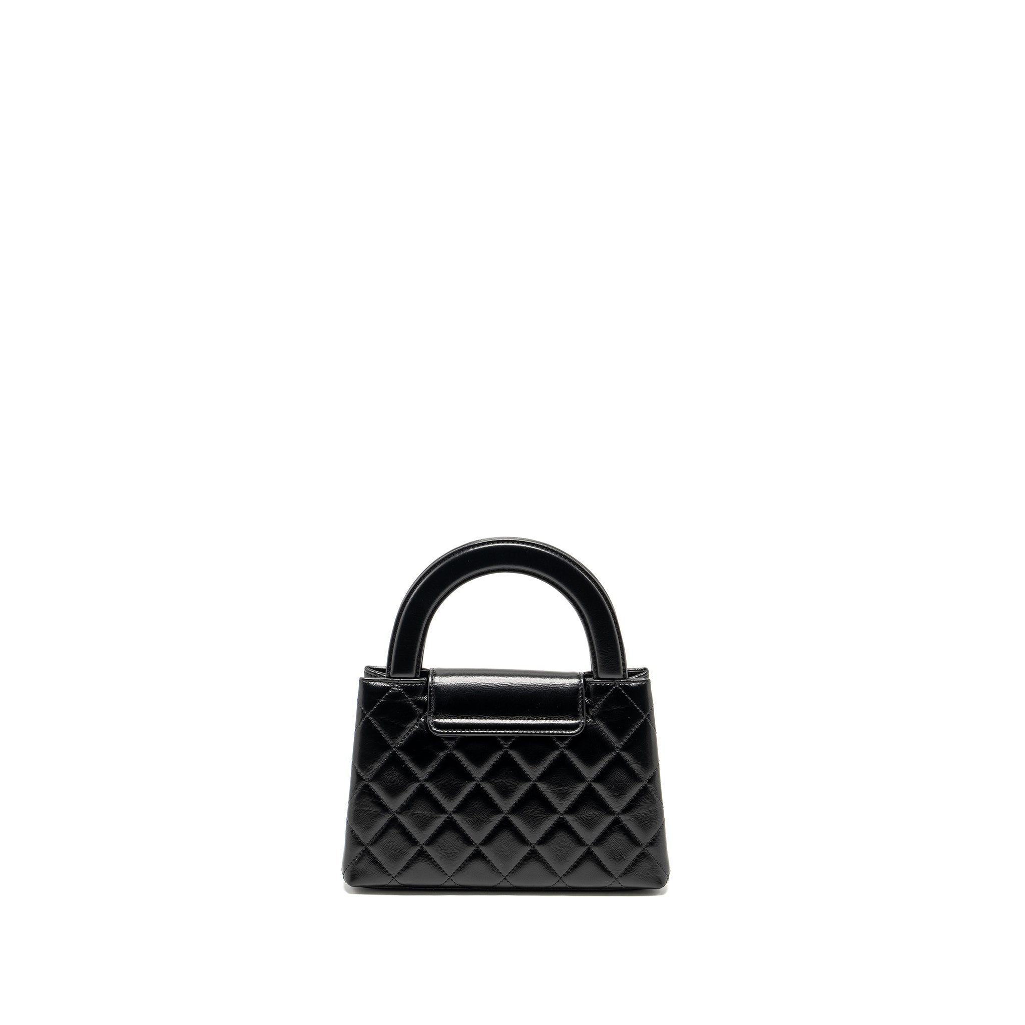 Chanel Mini Kelly Shopping Tote Bag Calfskin Black Gold-Tone Hardware