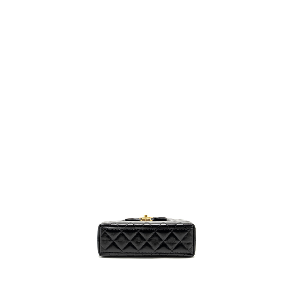 Chanel Mini Kelly Shopping Tote Bag Calfskin Black Gold-Tone Hardware