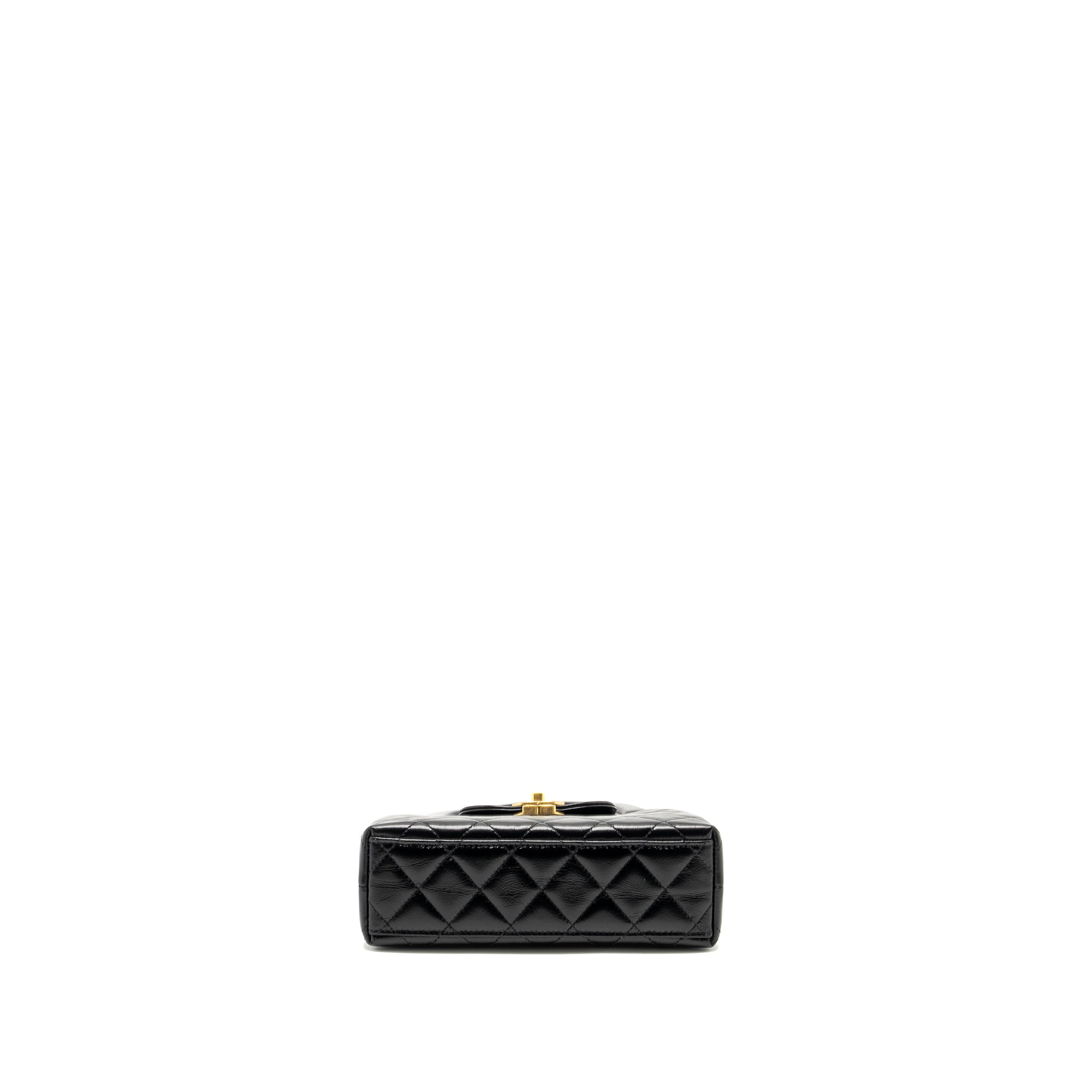 Chanel Mini Kelly Shopping Tote Bag Calfskin Black Gold-Tone Hardware