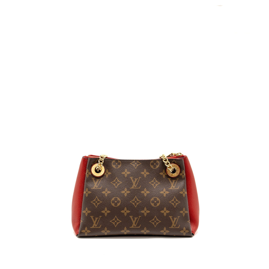 Surene BB Monogram Canvas Handbag Red Gold-Tone Hardware