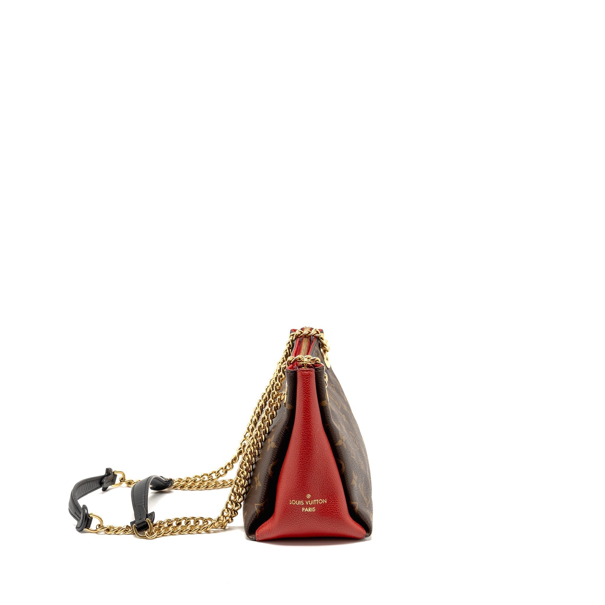 Surene BB Monogram Canvas Handbag Red Gold-Tone Hardware