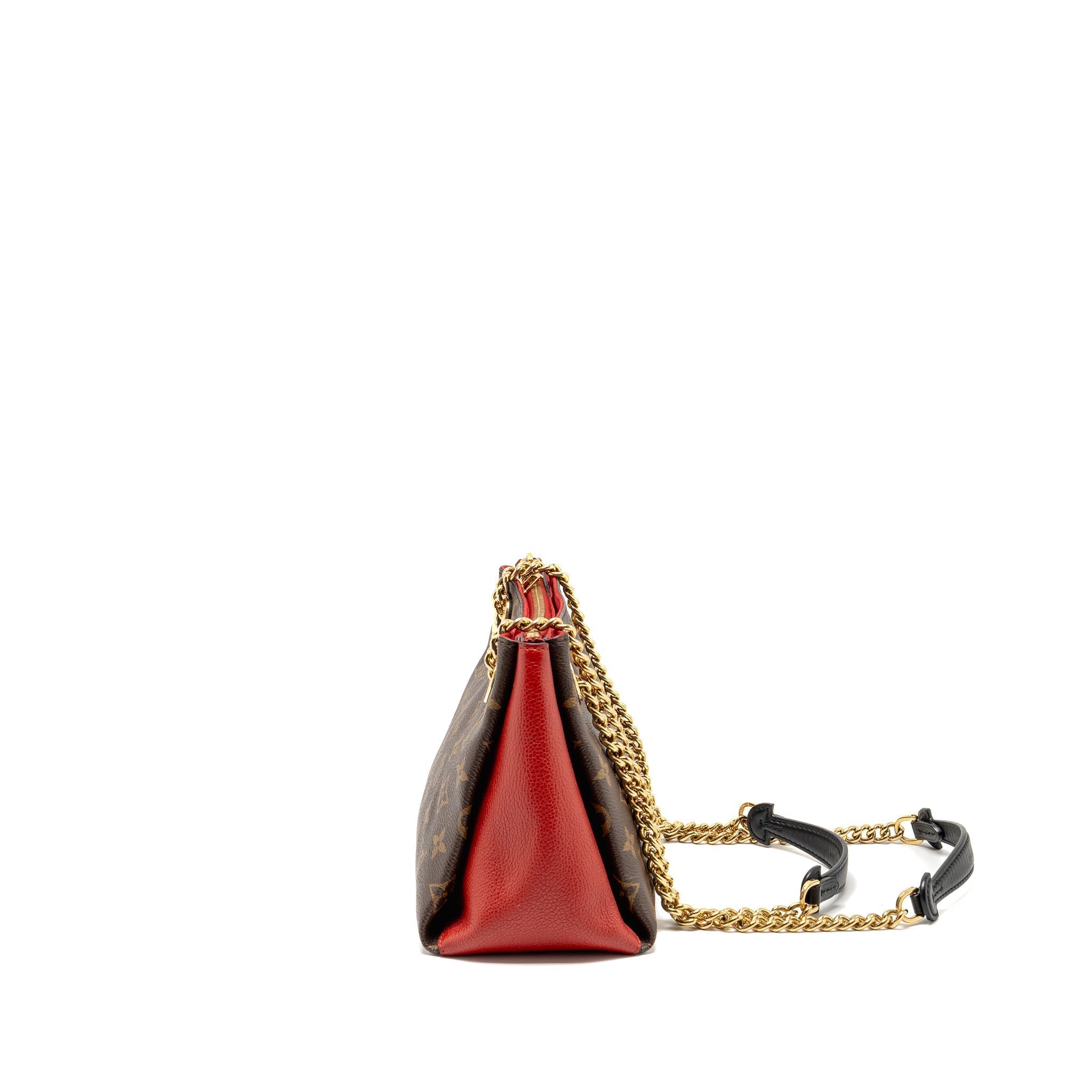 Surene BB Monogram Canvas Handbag Red Gold-Tone Hardware