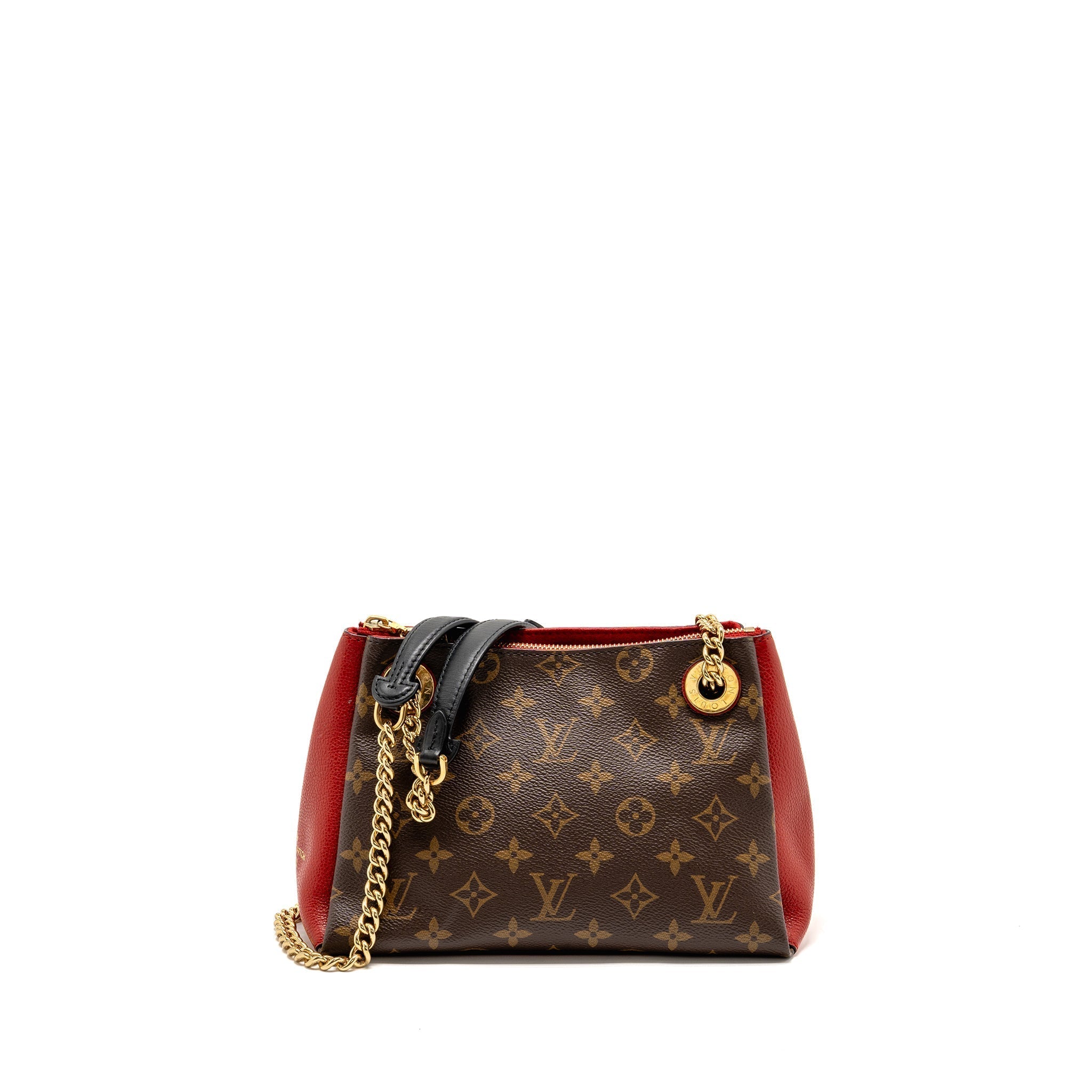 Surene BB Monogram Canvas Handbag Red Gold-Tone Hardware