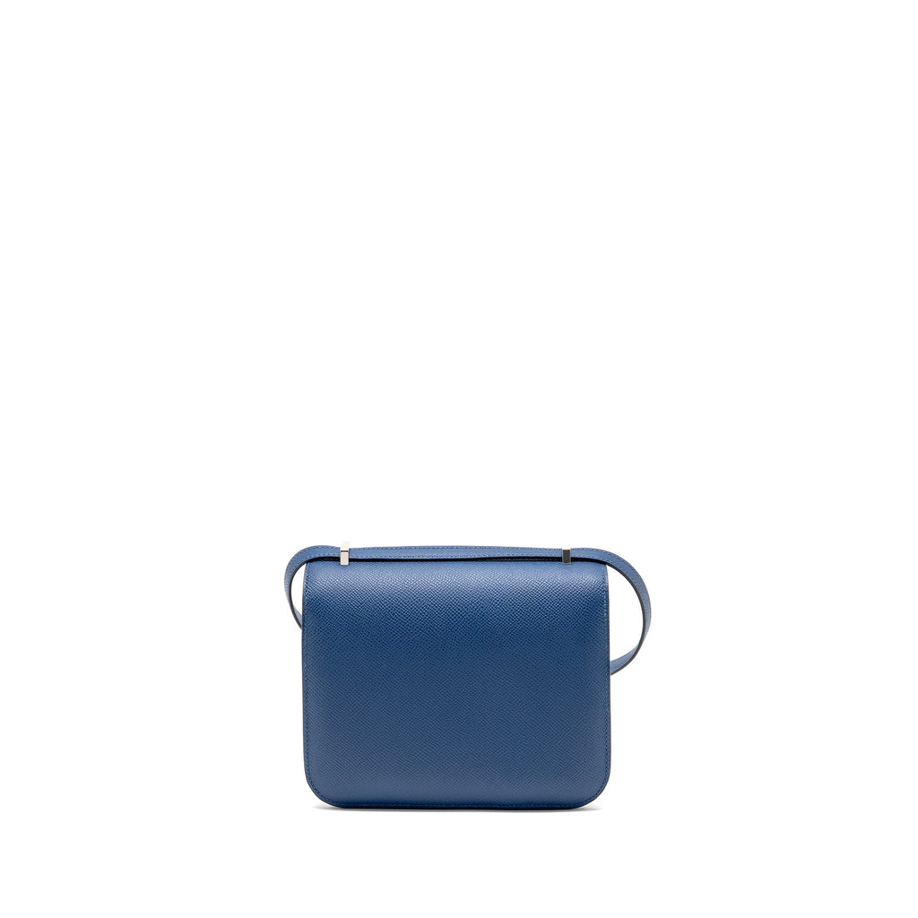 Lorenzia Mini Constance Bag Epsom Leather Bleu Tie Silver-Tone Hardware