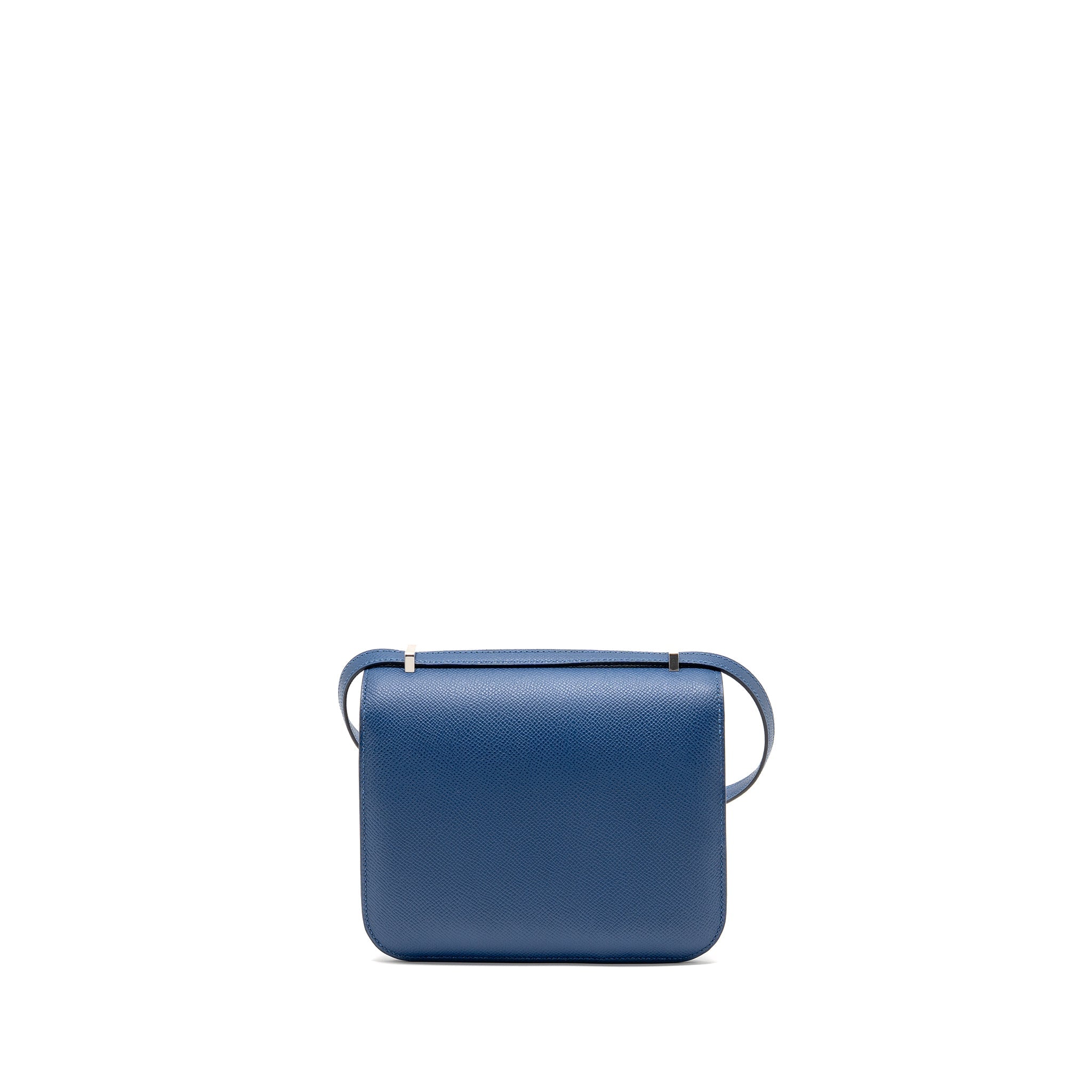 Lorenzia Mini Constance Bag Epsom Leather Bleu Tie Silver-Tone Hardware