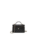 Lorenzia CC Top Handle Vanity With Chain Caviar Leather Black Light Gold-Tone Hardware