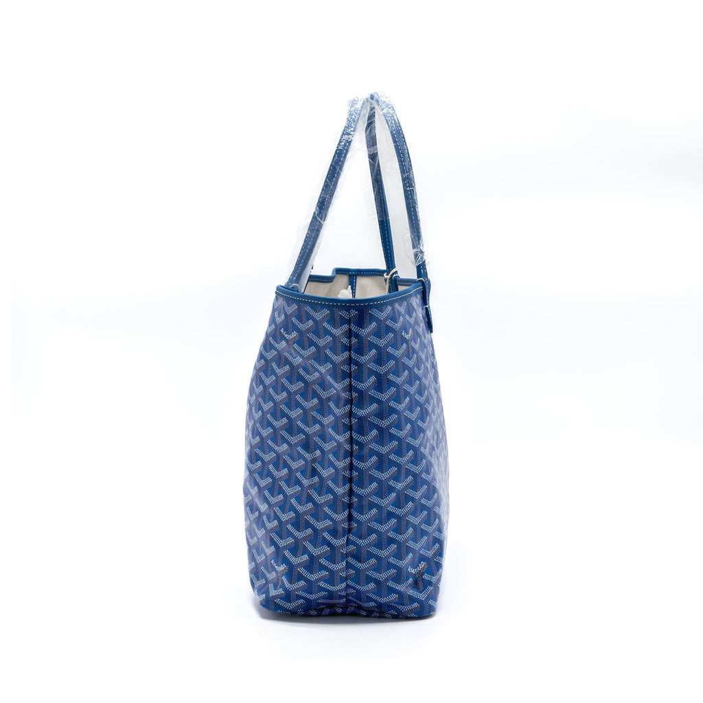 Goyard Saint Louis PM Tote Bag Canvas Blue Silver-Tone Hardware