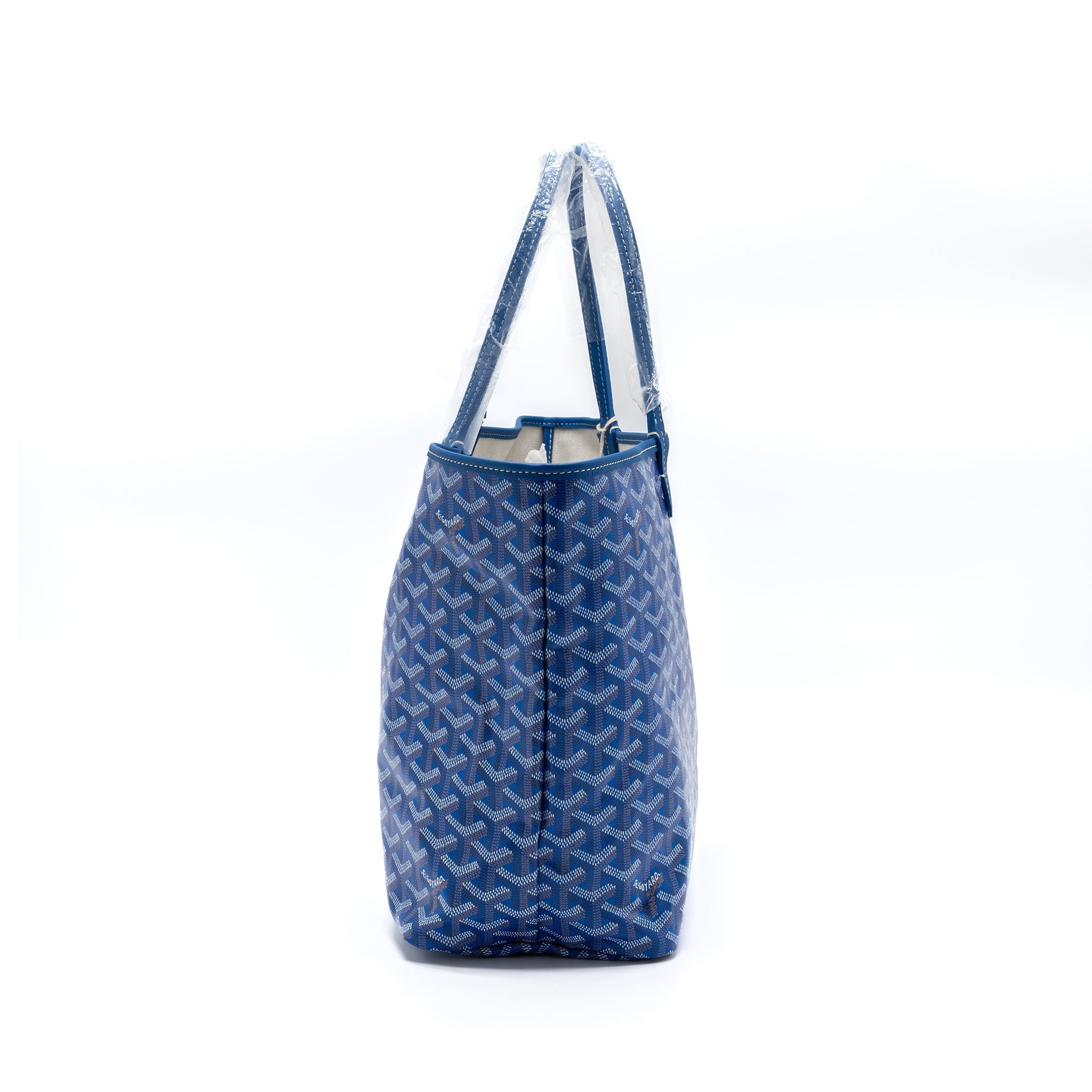 Goyard Saint Louis PM Tote Bag Canvas Blue Silver-Tone Hardware