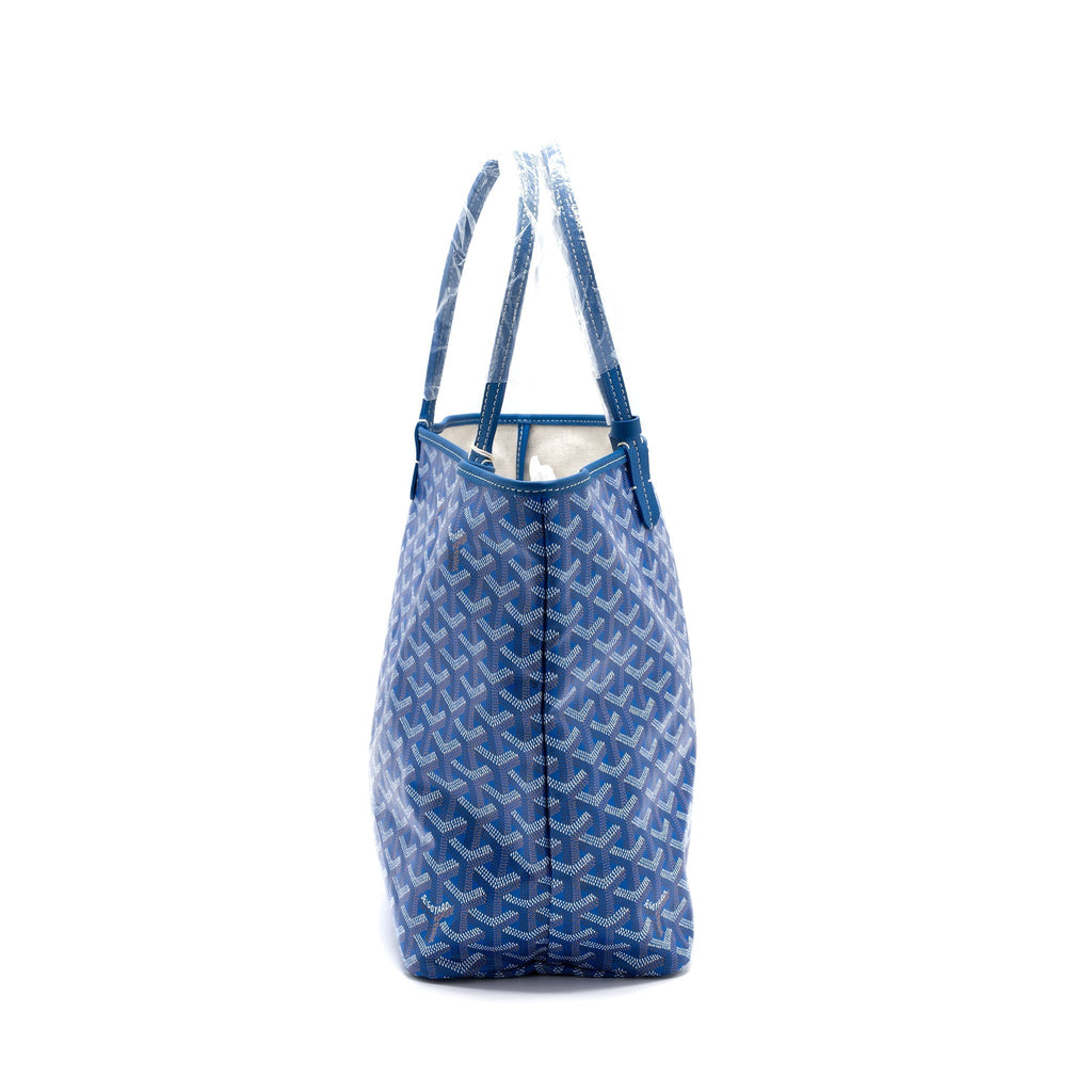 Goyard Saint Louis PM Tote Bag Canvas Blue Silver-Tone Hardware