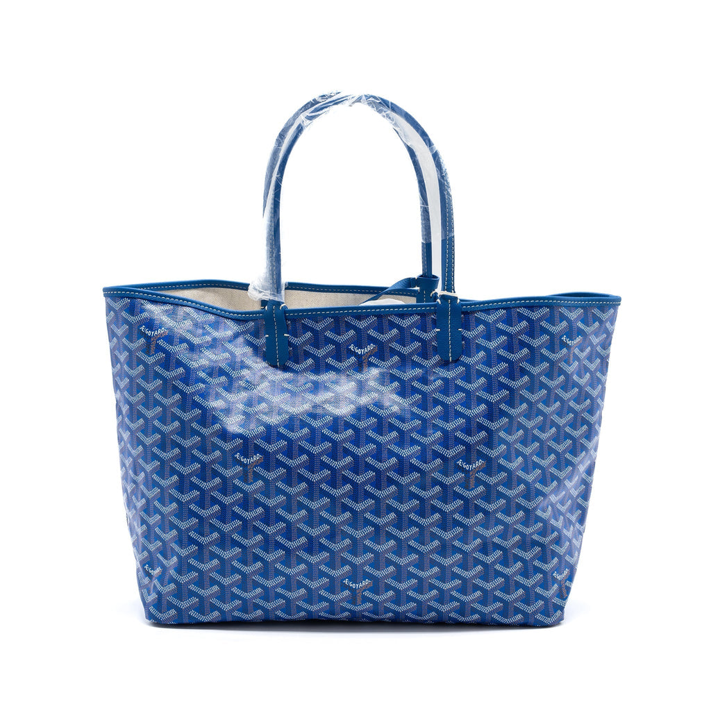 Goyard Saint Louis PM Tote Bag Canvas Blue Silver-Tone Hardware
