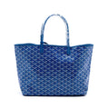 Goyard Saint Louis PM Tote Bag Canvas Blue Silver-Tone Hardware